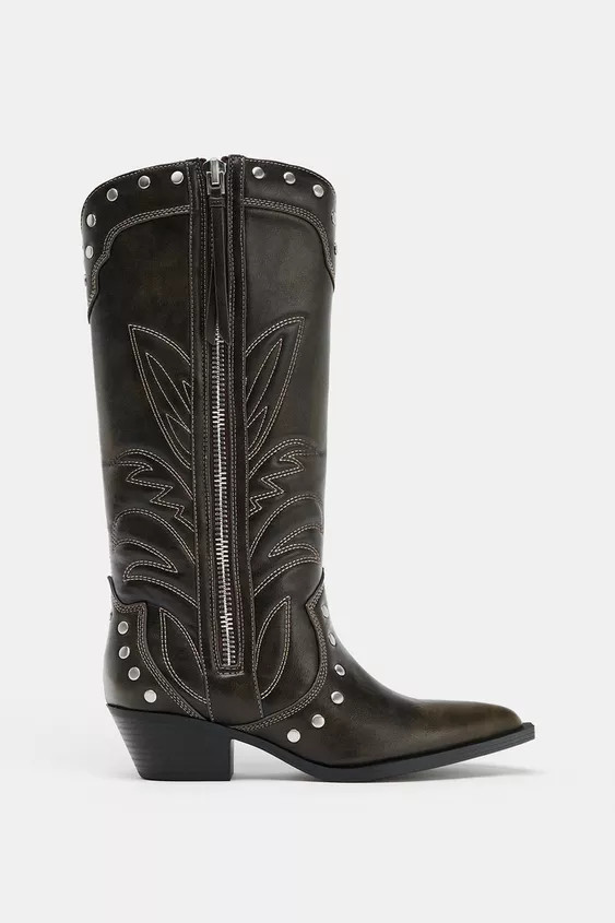 COWBOY STUDDED BOOTS | Zara US