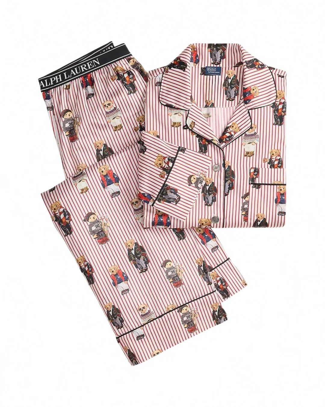 Bear Cotton Long-Sleeve Pajama Set In Bear Red | Shop Simon
