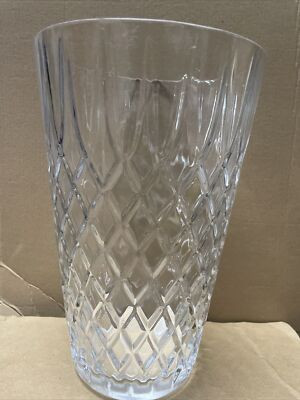 Vintage Large Diamond Cut Heavy Crystal Clear Vase - 10\u201d Tall 6.5\u201d Wide | eBay US