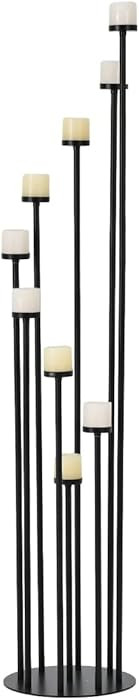 Black 9 Arm Floor Candle Holder Candelabra for Home Decor, Weddings, Dinner Parties Formal Events... | Amazon (US)