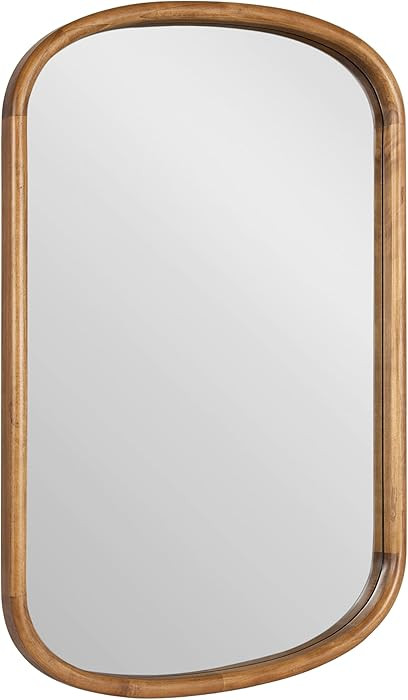 Kate and Laurel Talma Modern Arched Oval Wall Mirror; 24 x 36; Rustic Brown; Transitional Capsule... | Amazon (US)