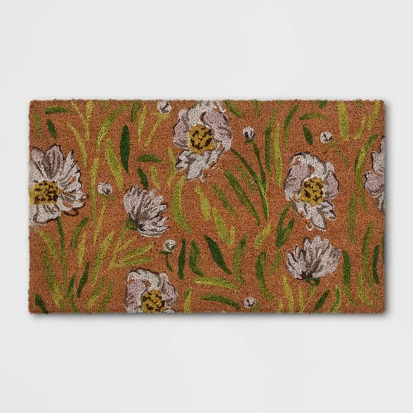 1'6"x2'6" Floral Door Mat - Threshold™ | Target
