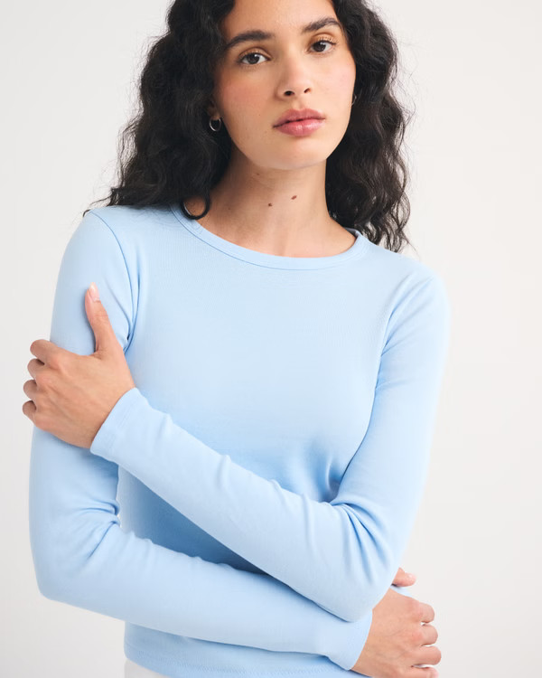 Long-Sleeve Tuckable Jersey Baby Tee | Abercrombie & Fitch (US)
