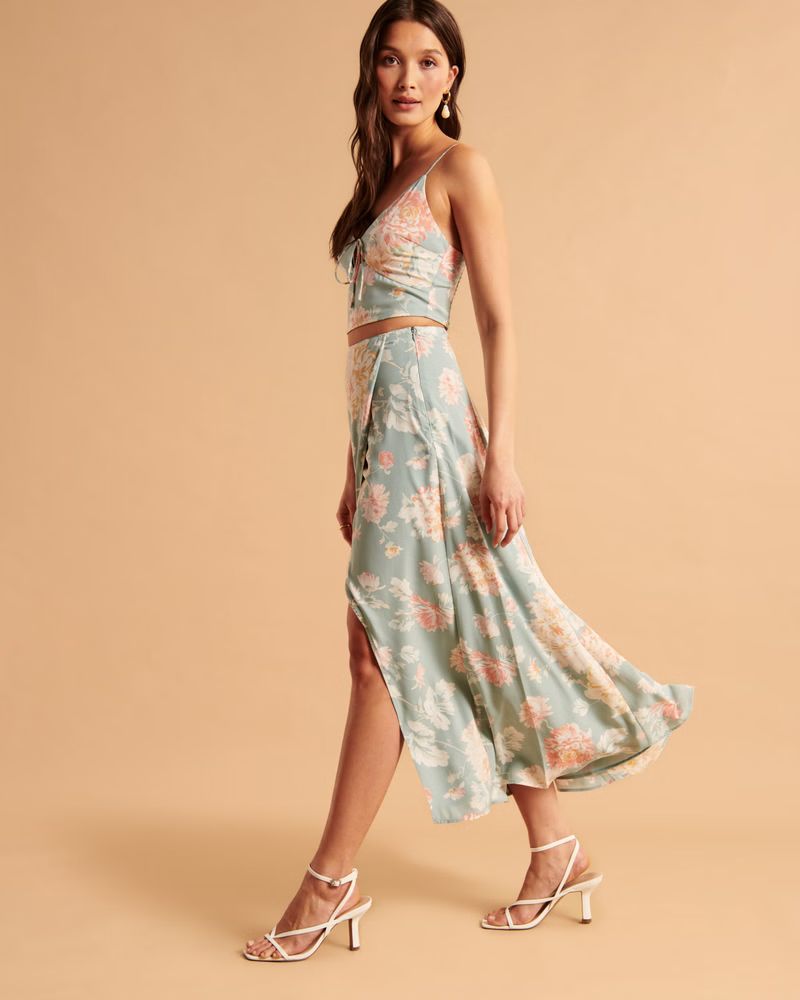 Elevated Flowy Maxi Skirt | Abercrombie & Fitch (US)