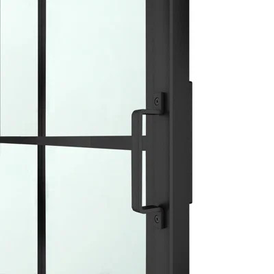 Glass and Metal Barn Door with Installation Hardware Kit | Wayfair North America