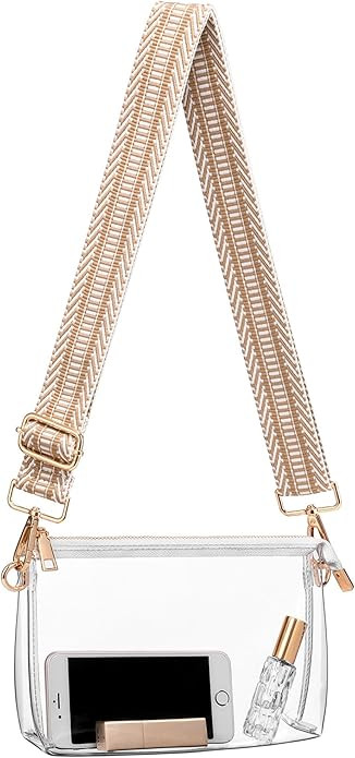 Clear Purse for Women Stadium Approved, Clear Crossbody Bag, Small Clear Stadium Bag for Concerts... | Amazon (US)