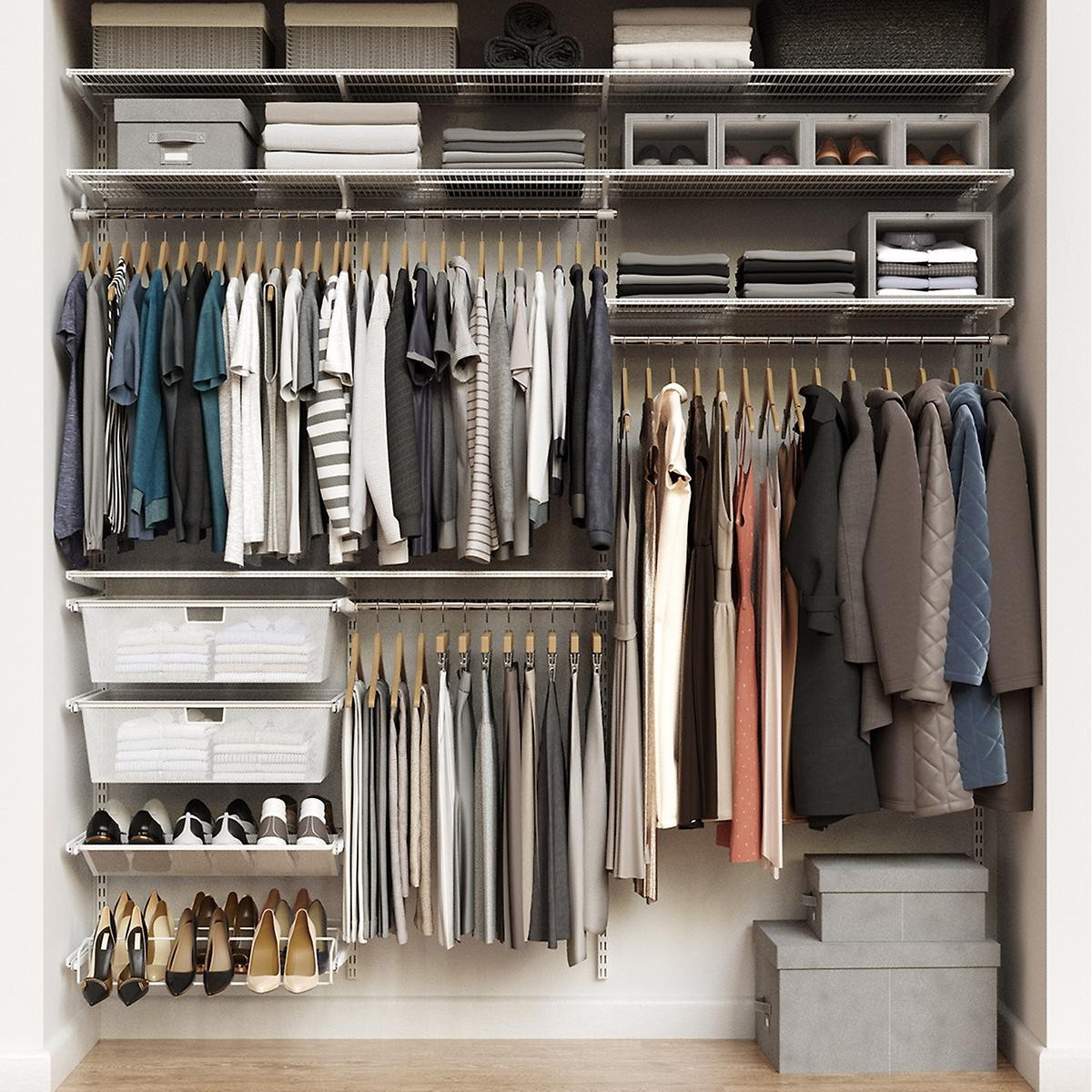 Elfa Classic 7' White Reach-In Closet | The Container Store