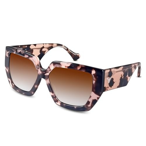 THUNY Tortoiseshell Vintage Oversized Square Sunglasses for Women,Retro Womens Luxury Big Large Sun Glasses for Travel Beach Driving | Amazon (US)