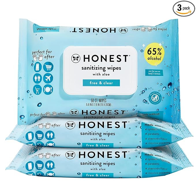 The Honest Company Fragrance-Free Sanitizing Alcohol Wipes Antibacterial Hand with Aloe Kills 99%... | Amazon (US)