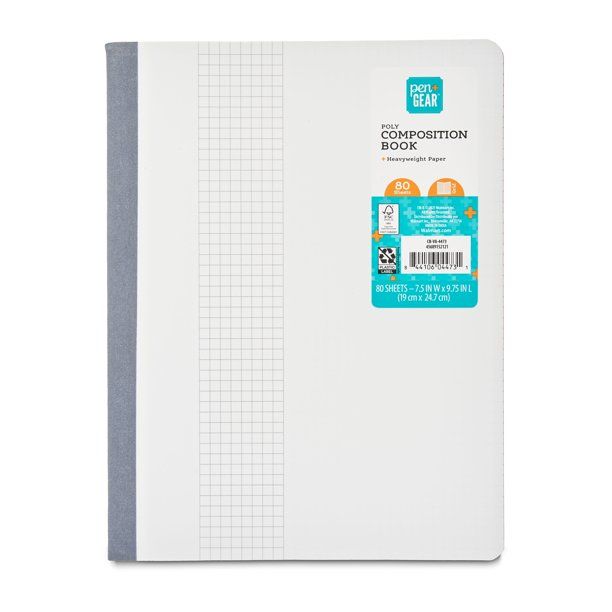 Pen+Gear Poly Composition Book, 5x5 Grid Ruled, 80 Sheets | Walmart (US)