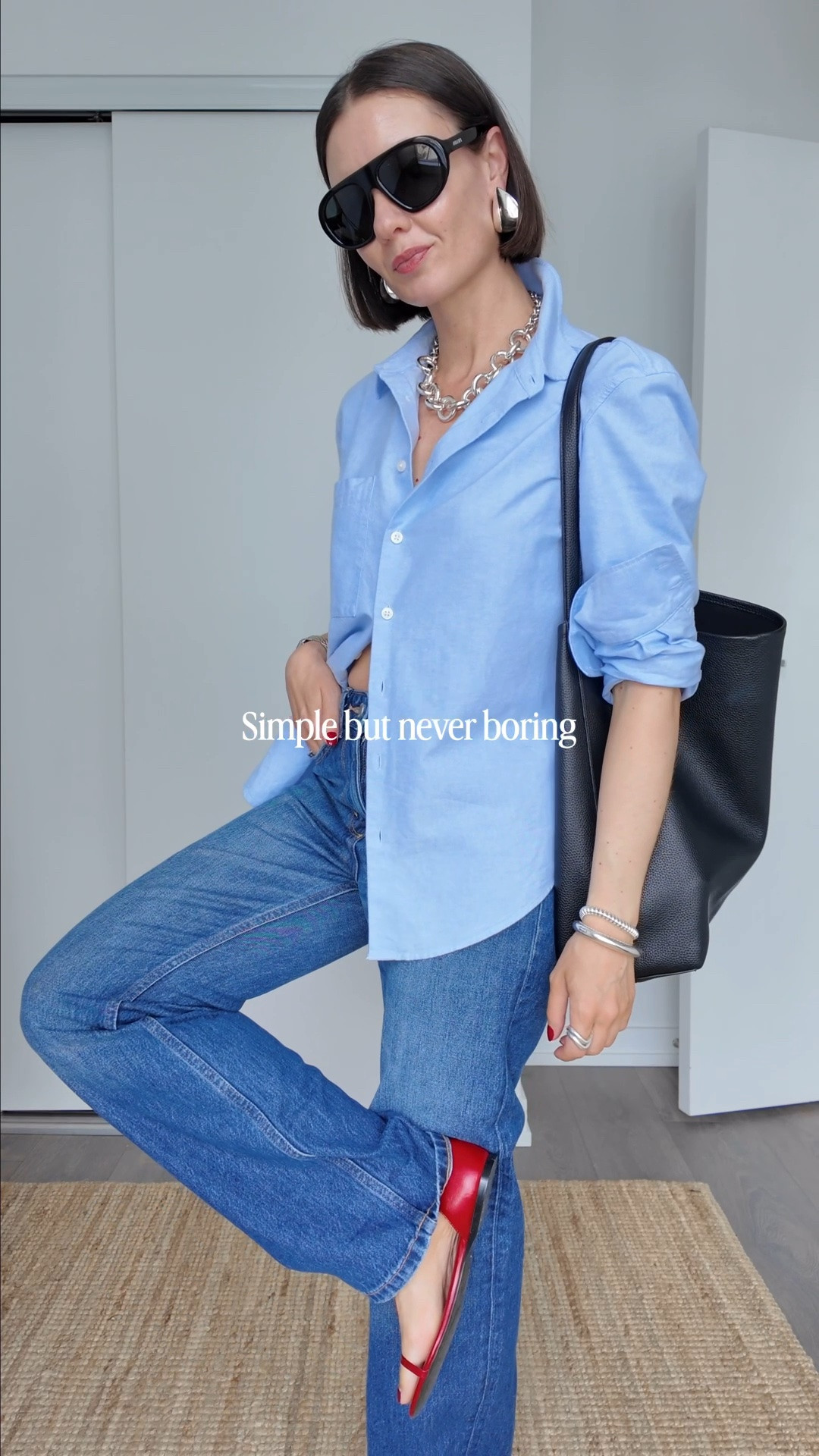 Forgot how much I love this blue shirt! I’m wearing a S. Jeans are the best fit and I have a size 0 (tts), and the chicest red sandals!

#LTKcanada #LTKsummer #LTKjeans