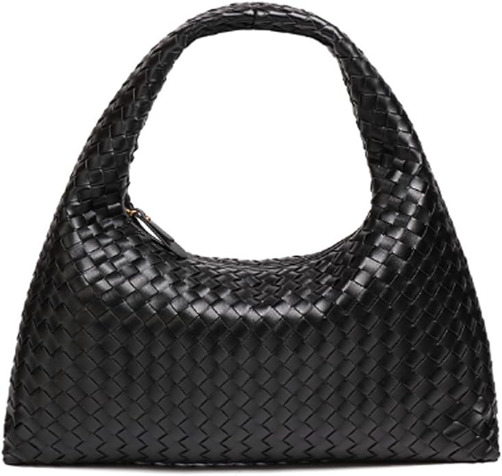 Woven Large Clutch Purses for Women,Top Handle Handbag for Women, Soft Shoulde Bag,Purse Large Ho... | Amazon (US)