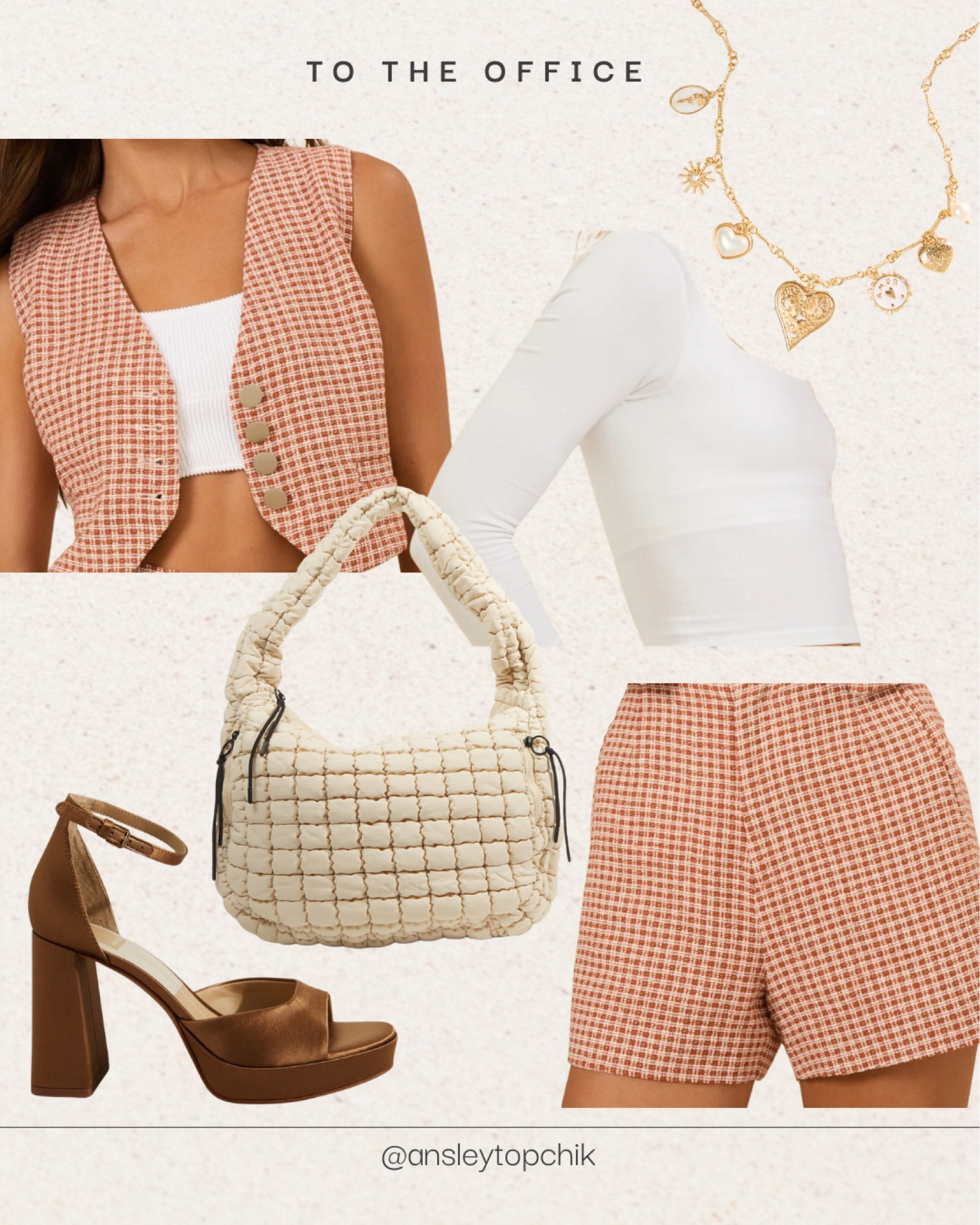 Office fit🤍👜

Office fit, business casual, tweed, work vest, two piece set, platform heels, chunky heels, brown heels, outfit inspo, work outfit, tote bag, charm necklace, altard state 

#LTKStyleTip #LTKWorkwear #LTKFindsUnder100