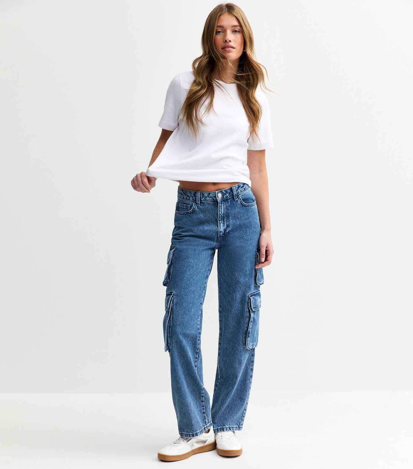 Blue Cotton Pocket Cargo Jeans
						
						Add to Saved Items
						Remove from Saved Items | New Look (UK)