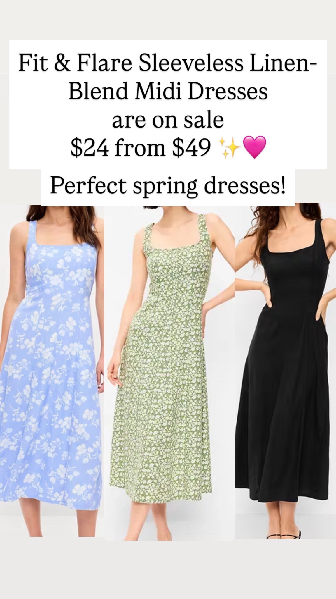 Fit & Flare Sleeveless Linen-Blend Midi Dresses are on sale 

#LTKSaleAlert