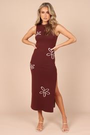 Alia Knit Midi Dress - Chocolate | Petal & Pup (US)
