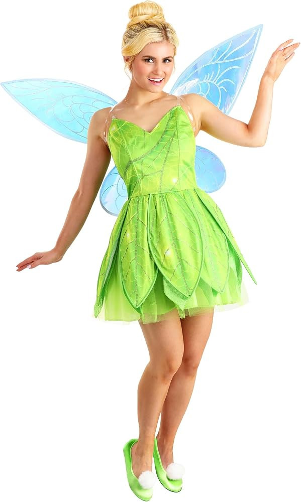 Disney Tinker Bell Costume Dress for Women - Disney Fairies Cosplay Outfit with Wings, & Shoe Puf... | Amazon (US)