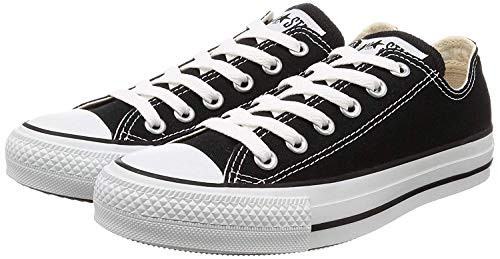 Converse Women Low-Top Sneakers, White and Black Canvas, 10.5 Women/8.5 Men | Amazon (US)