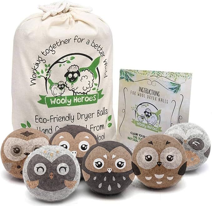 Amazon.com: Wooly Heroes Dryer Balls - 100% Organic Wool - Sustainable & Eco-Friendly - Dry 1,000... | Amazon (US)
