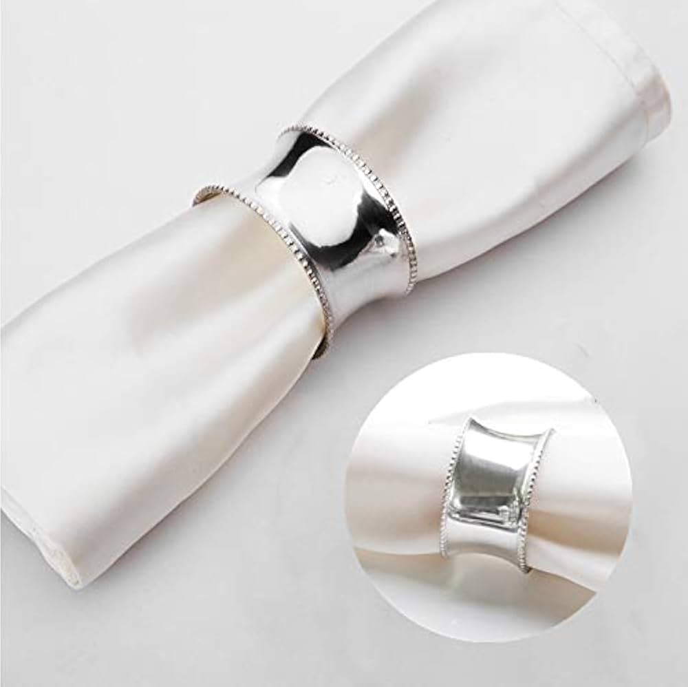 Beaded Napkin Rings Set of 12 Vintage Silver Plated Napkin Holders Summer Wedding Parties Holiday... | Amazon (US)