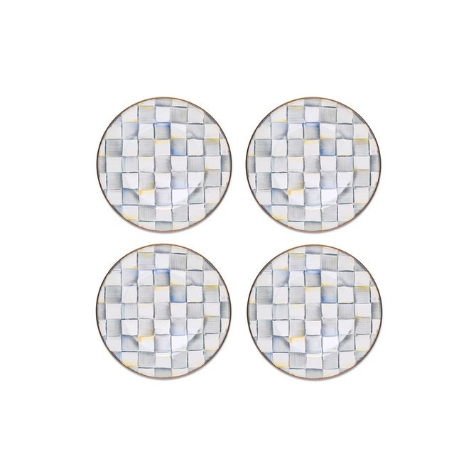 Sterling Check Dinner Plates, Set of 4 | MacKenzie-Childs