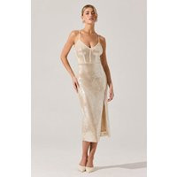 ASTR the Label | Liese Sequin Bustier Midi Dress in Cream | Size L | ASTR The Label (US)