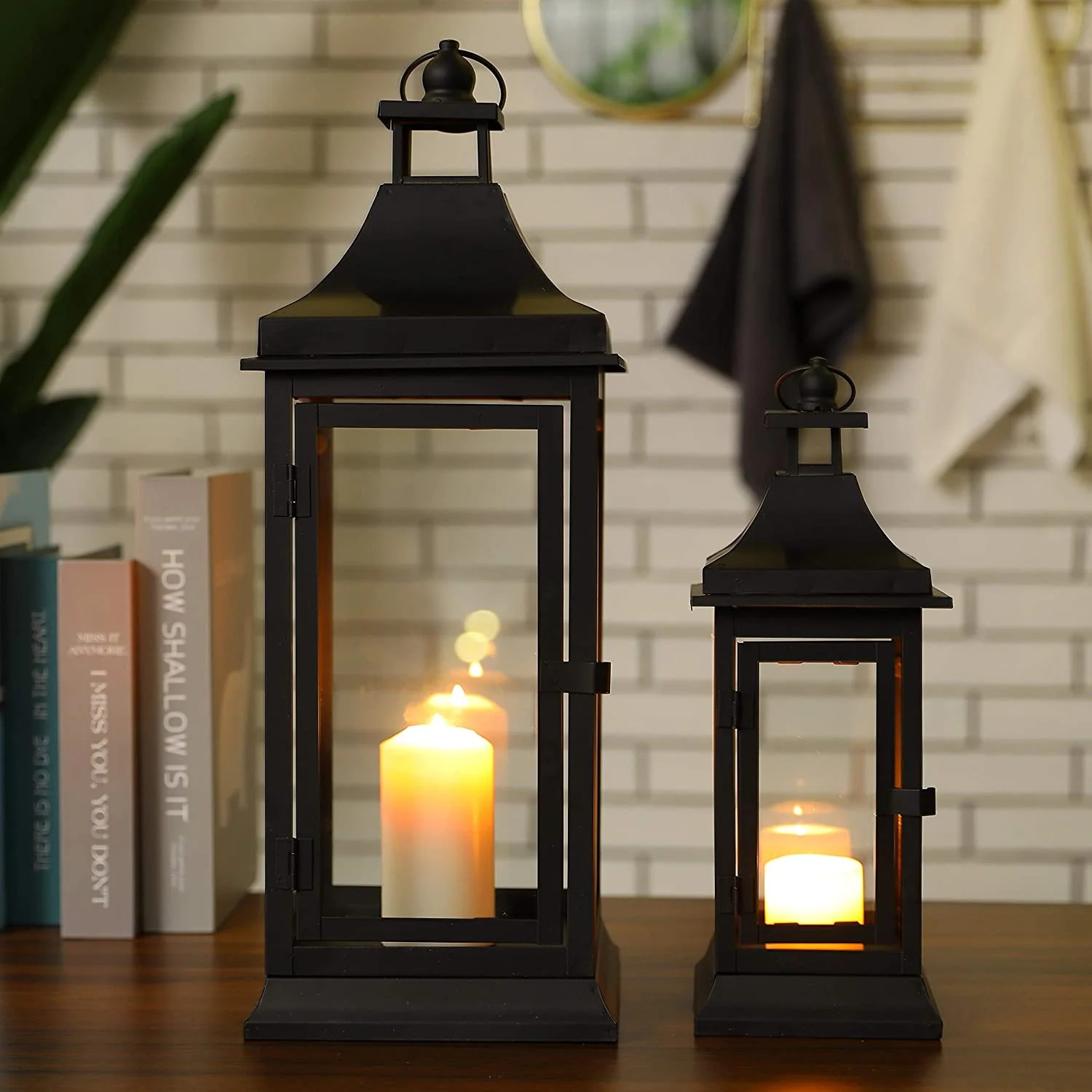 Red Barrel Studio® 2 Piece Metal Outdoor Candle Lanterns Set "& Reviews" | Wayfair | Wayfair North America