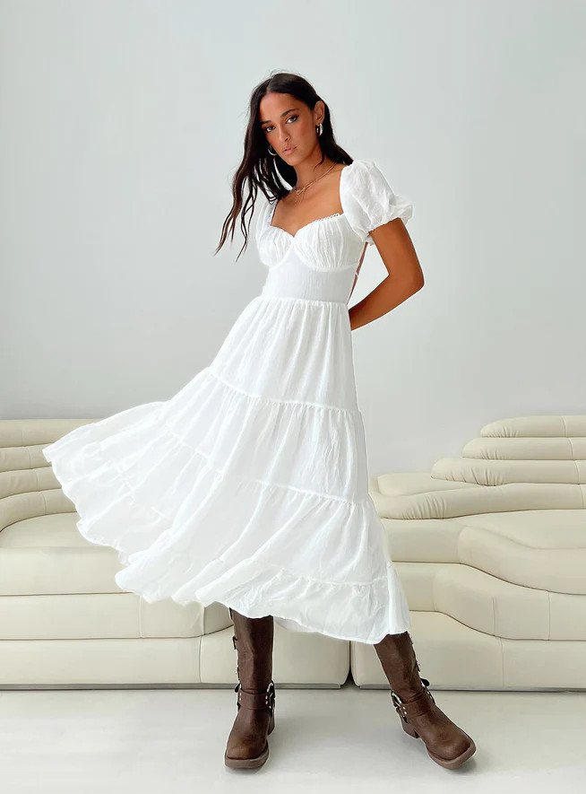 Danny Midi Dress White | Princess Polly US