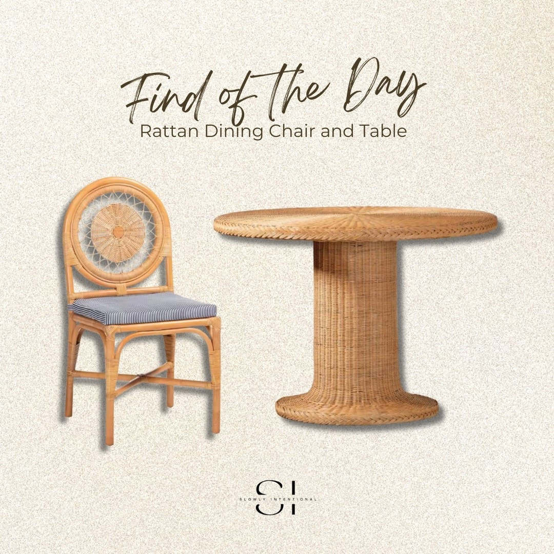 Home Depot is really stepping up these days with furniture and home decor. Who knew? rattan dining table, rattan dining chair, coastal dining room, boho home decor, neutral dining room, wicker furniture, round pedestal table, coastal grandmother aesthetic, wicker dining chair, summer home decor

#LTKHome