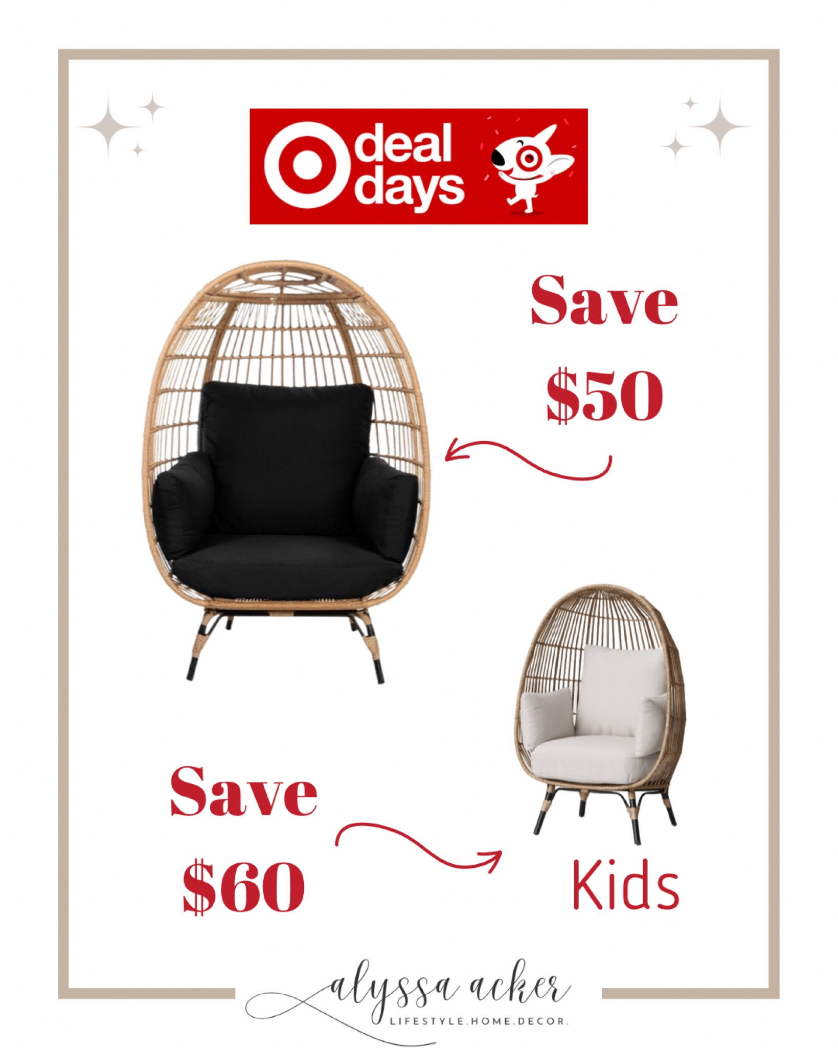 Adult and Kid size egg chairs on sale!!  

#eggchair #outdoor #rattan #target #targetdeals

#LTKsalealert #LTKSeasonal #LTKhome