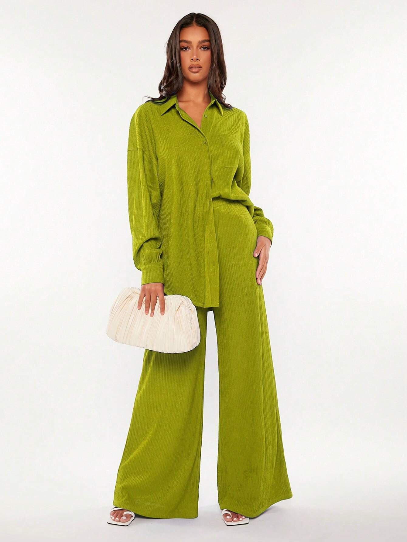 SHEIN Tall Drop Shoulder Tee & Wide Leg Pants | SHEIN