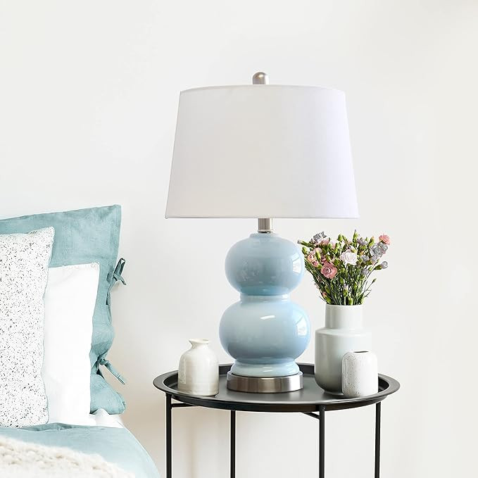 Elegant Designs LT2100-LTB Stacked Stone Double Gourd Ceramic Lamp, Light Blue | Amazon (US)