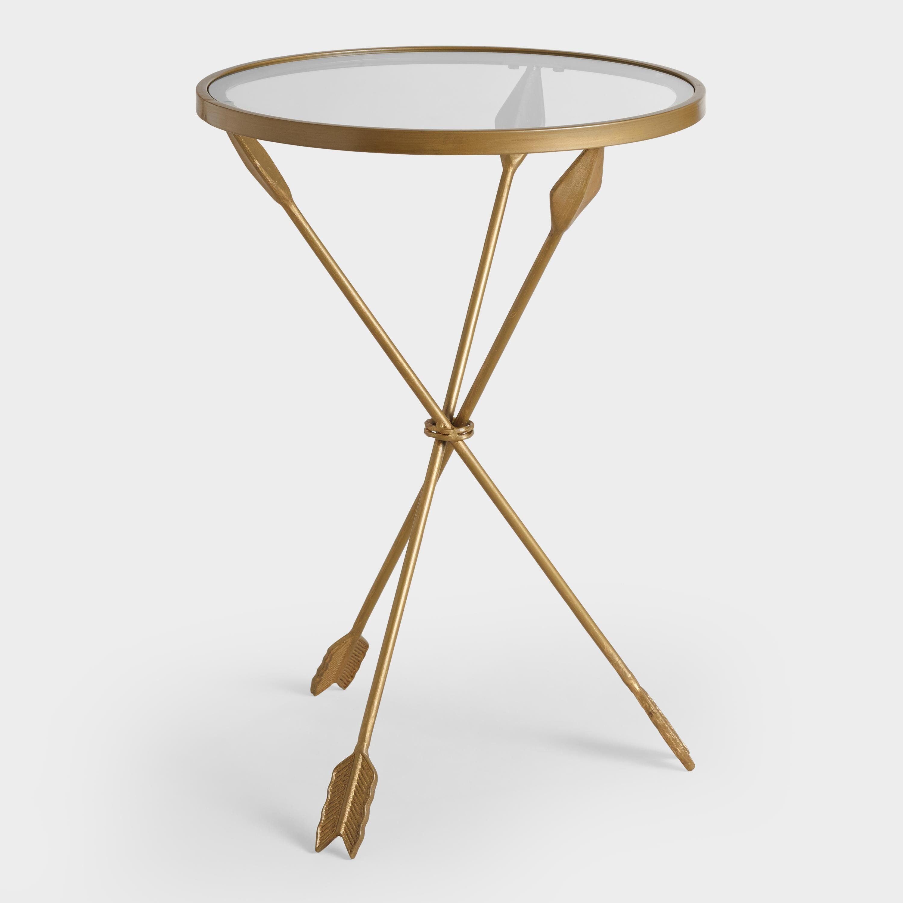 Gold Metal and Glass Arley Accent Table | World Market