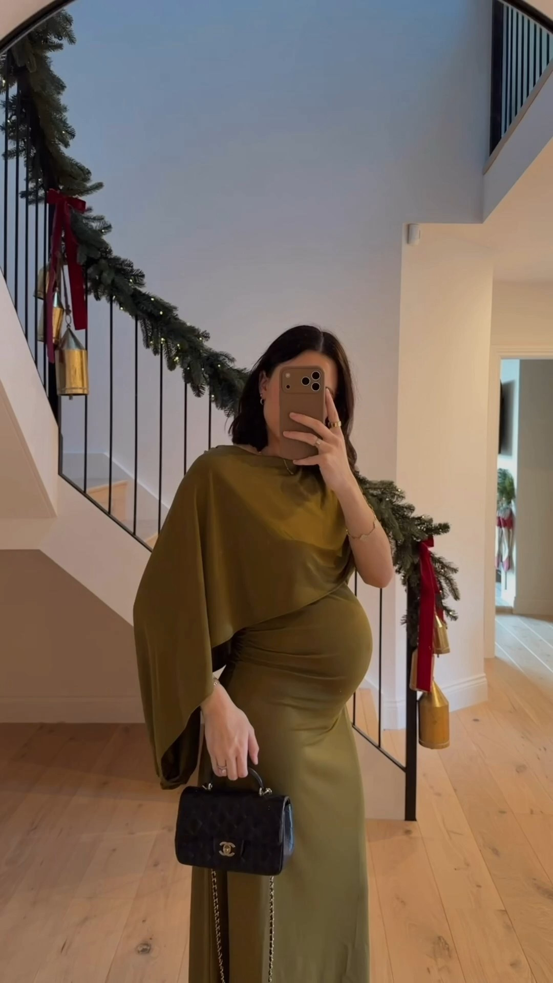 H&M dress perfect for a winter wedding / occasion / Christmas party that isn’t sparkles and bump friendly. I’m 24 weeks 🫶🏼  20% off H&M also!! 

#LTKuk #LTKCyberWeek #LTKautumn