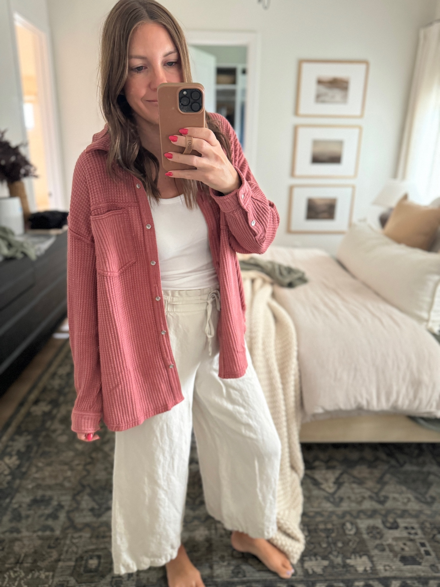 Snagged the aerie waffle knit shirt in this pretty mauve color too! Fits oversized and I’m wearing a M. 30% off today!

#LTKFindsUnder50 #LTKStyleTip #LTKSaleAlert