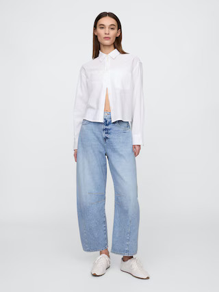 Mid Rise Horseshoe Crop Jeans | Gap Factory