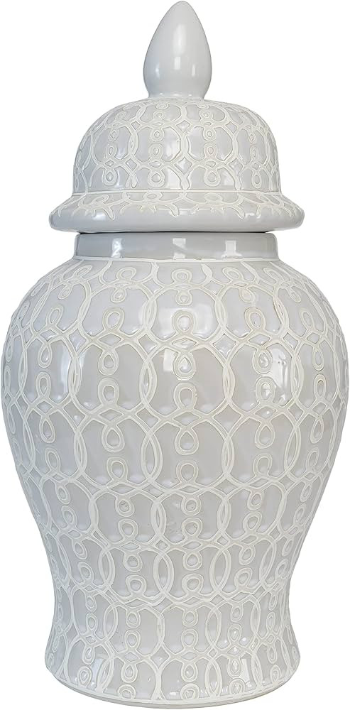 TIC Collection Hand Crafted and Hand Painted Ellery Jar, Multi-Tonal Shades of Cream, Taupe, & Gr... | Amazon (US)