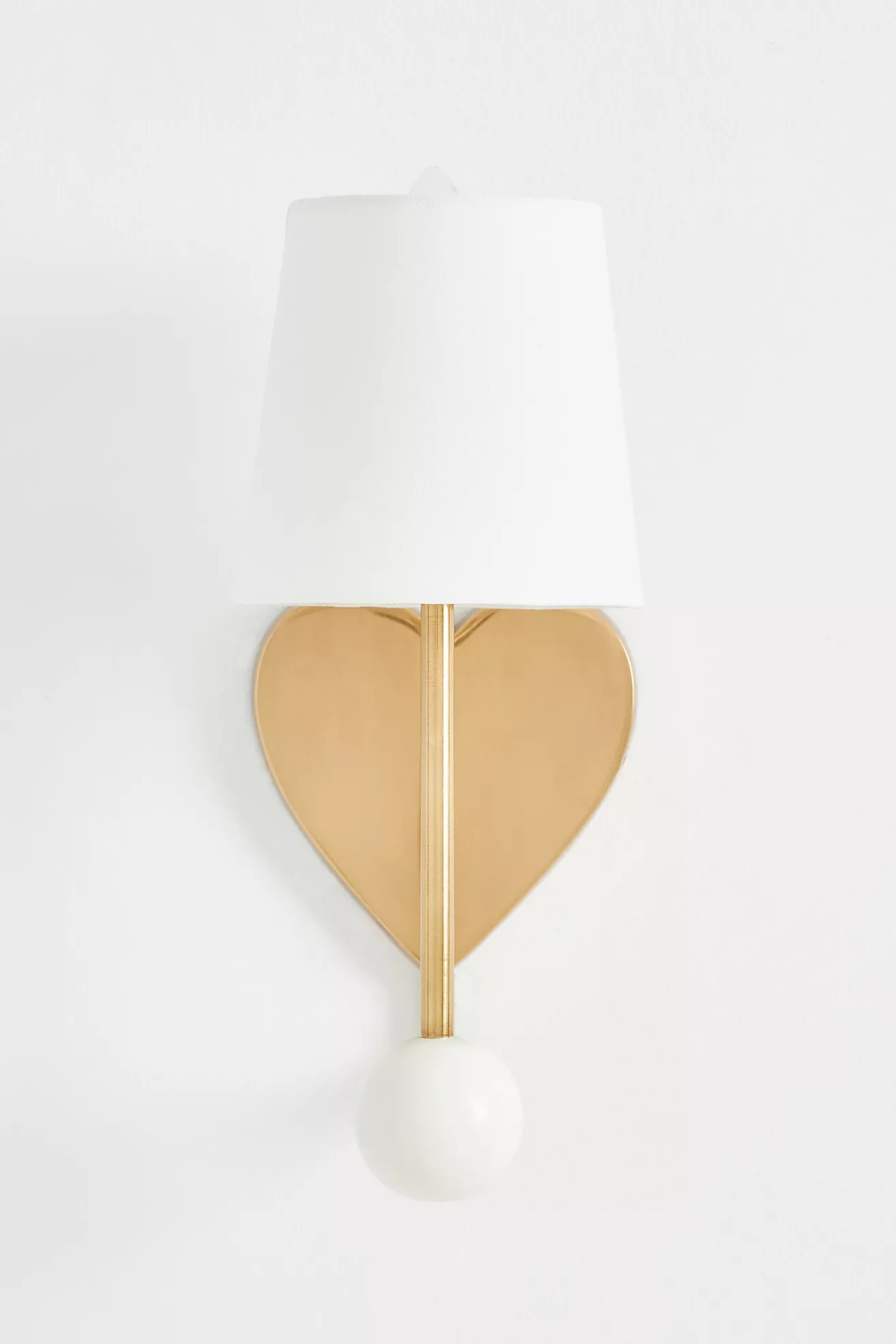 Quinn Heart Brass Enameled Shaded Sconce Wall Light | Anthropologie (US)