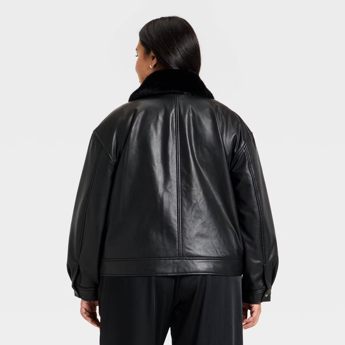 Women's Faux Leather Jacket - A New Day™ Black | Target