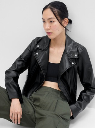 Vegan-Leather Moto Jacket | Gap Factory