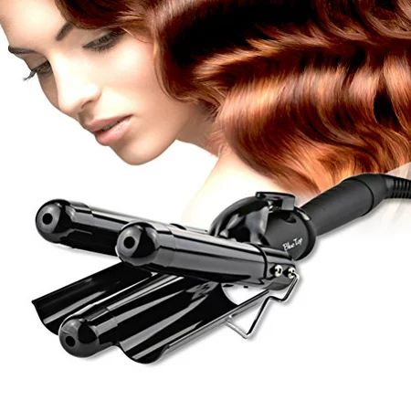 Hair Waver 3 Barrels 25mm Ceramic Hair Rollers Curler Crimper Iron by Bluetop | Walmart (US)