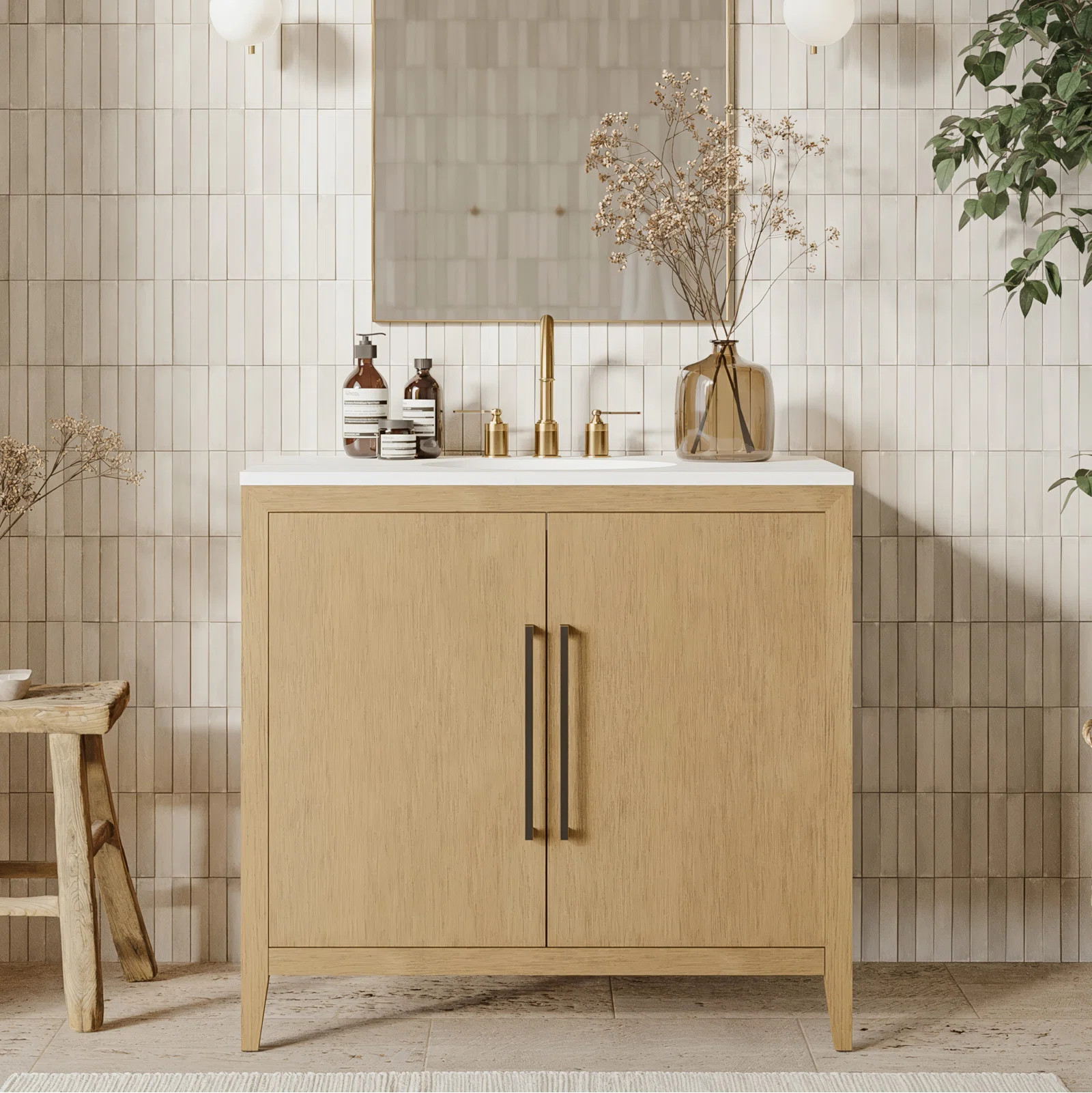 Highbury Furnishings Alsup 36" Single Bathroom Vanity with Quartz Top & Reviews | Wayfair | Wayfair North America