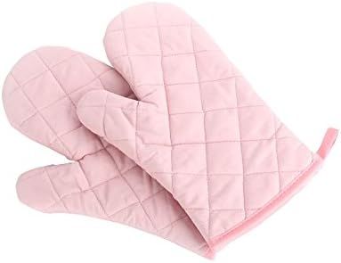 Amazon.com: Oven Mitts, Premium Heat Resistant Kitchen Gloves Cotton & Polyester Quilted Oversize... | Amazon (US)