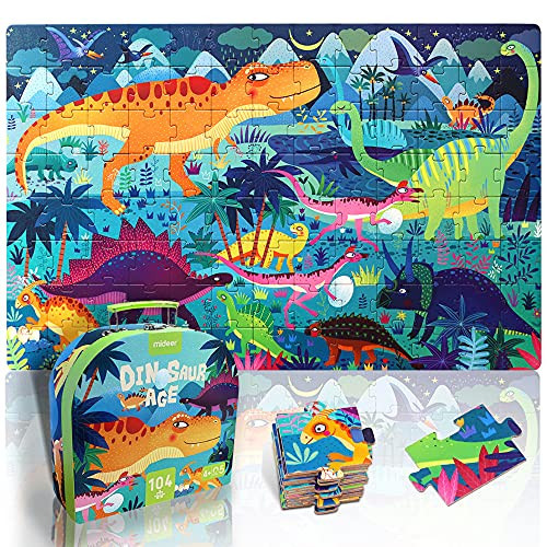 YOGEON Puzzles for Kids Ages 4-6, 6-8,100 Piece Dinosaur Puzzles for Toddler 3-5,Floor Puzzle Age 5-7 Children Learning Preschool Educational Puzzles for Boys (28''x16'') | Amazon (US)