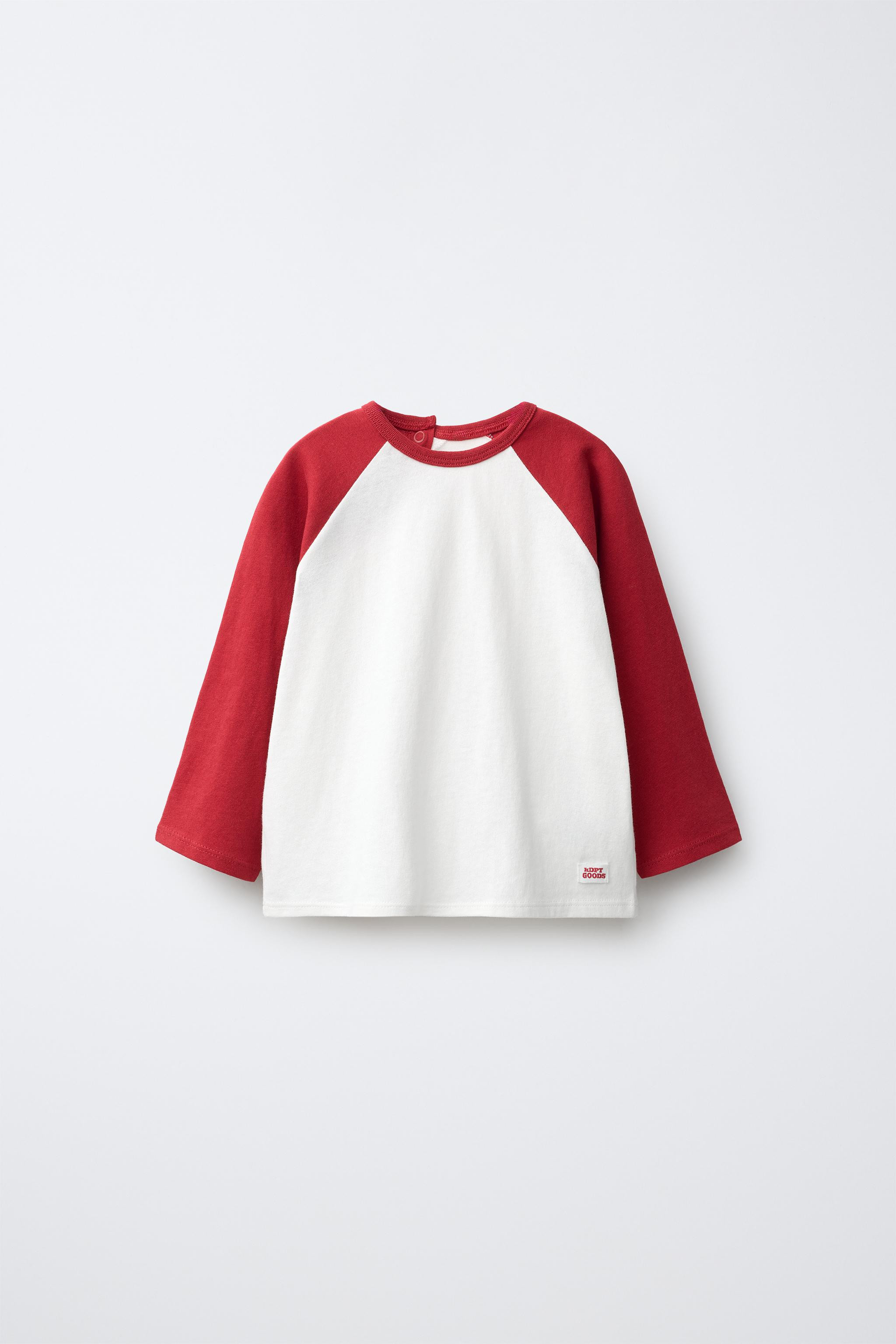 CONTRAST RAGLAN SLEEVE T-SHIRT | Zara US