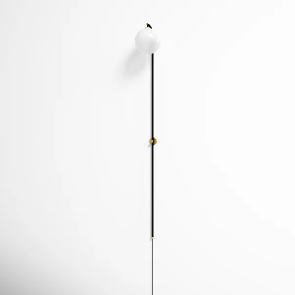 Arrington Single Light Glass Steel Dimmable Plug-in Wallchiere | AllModern