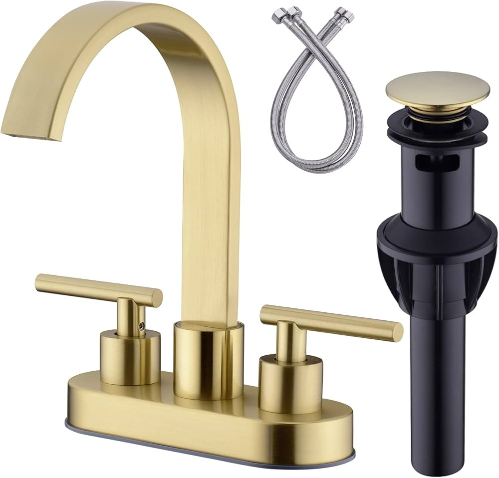 DIKUROOMS 4 Inch Centerset Bathroom Sink Faucet 2 Handle Vanity Basin Faucets with Overflow Pop-u... | Amazon (US)