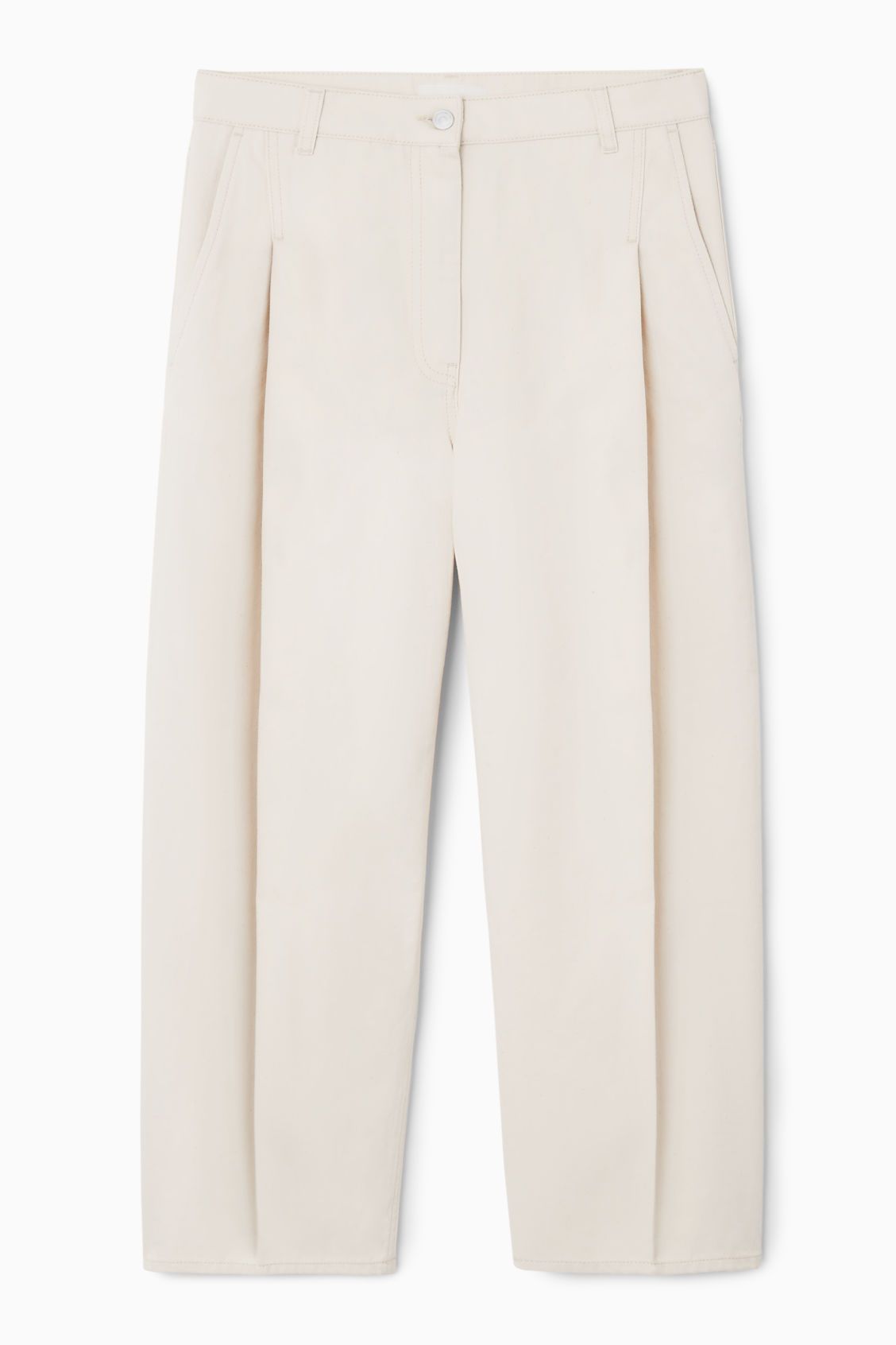 PLEATED BARREL-LEG DENIM TROUSERS | COS (US)