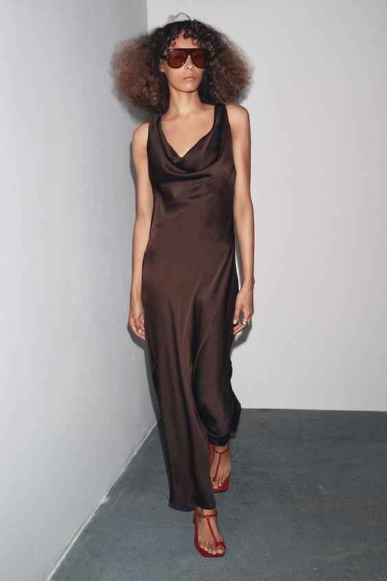 ZW COLLECTION LONG SATIN DRESS | Zara UK