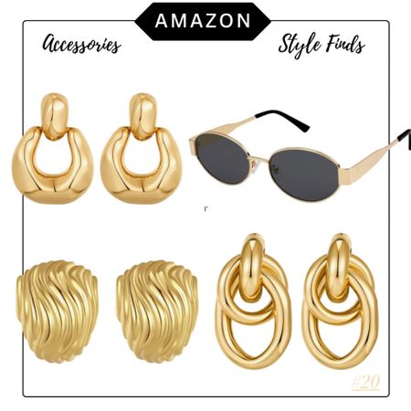 Gold earrings sunglasses 
Accessories trends 2024 

#LTKSeasonal #LTKU #LTKStyleTip